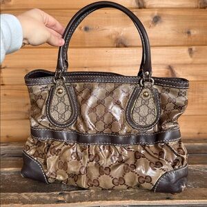 Gucci VINTAGE Crystal Mix Monogram GG Canvas Tote Bag